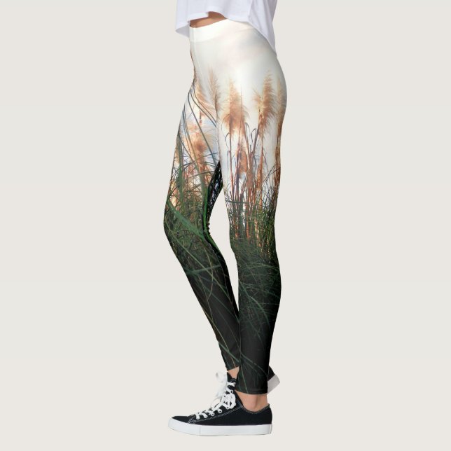 Leggings "Whispers of the Wind : The White Pampas Grasses" (Gauche)