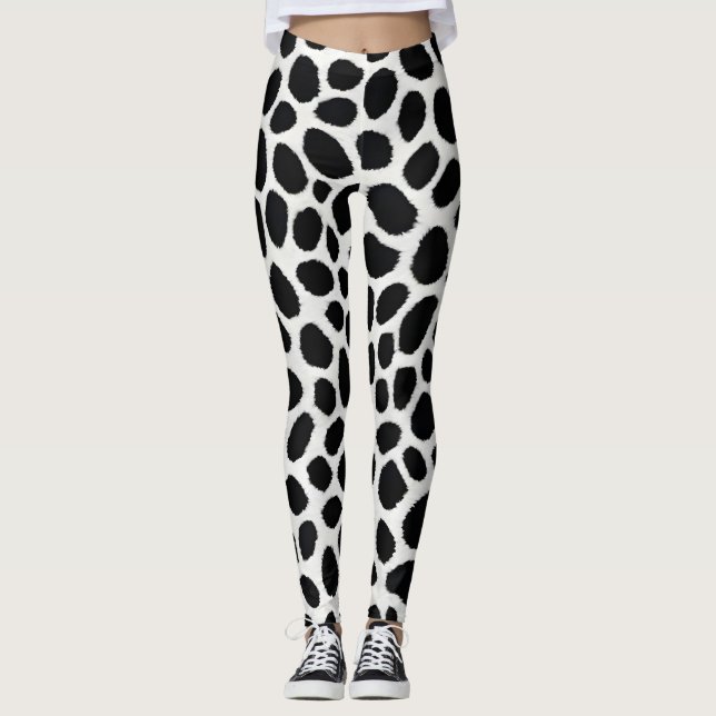Leggings White Leopard Elégante Collection de luxe tendance (Devant)