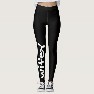 Leggings Wifey Black and White Cute Girly Chic