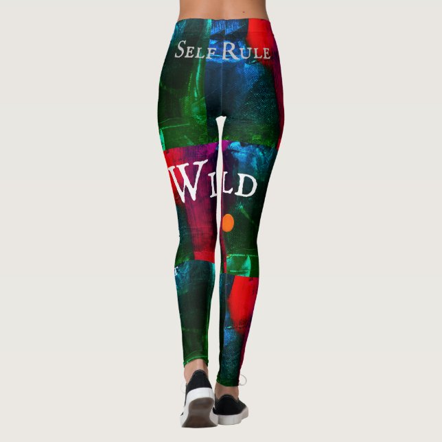 Leggings Wild Street Art Urbain Rouge Bleu Vert Mode (Dos)