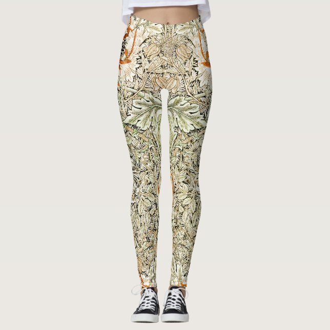 Leggings William Morris Antique Honeysuckle Floral Classic (Devant)
