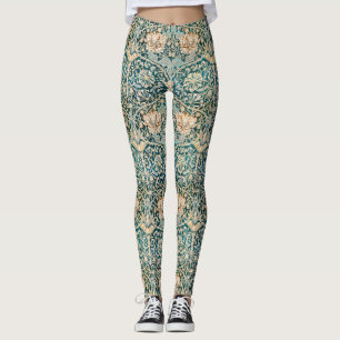Leggings William Morris Antique Honeysuckle Motif Floral