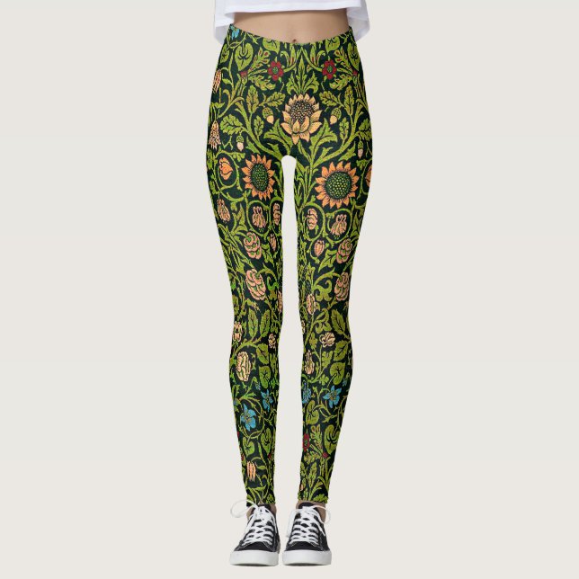 Leggings William Morris - Columbine, dark green, Case-Mate (Devant)