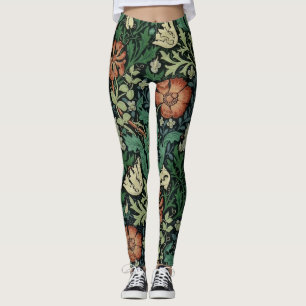 Leggings William Morris Compton Floral Art Nouveau Motif