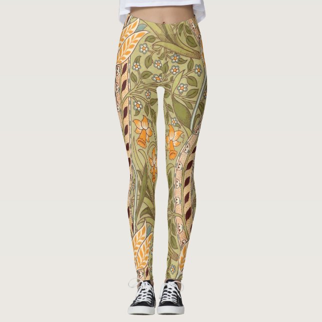 Leggings William Morris Daffodil Garden Flower Classic Bota (Devant)