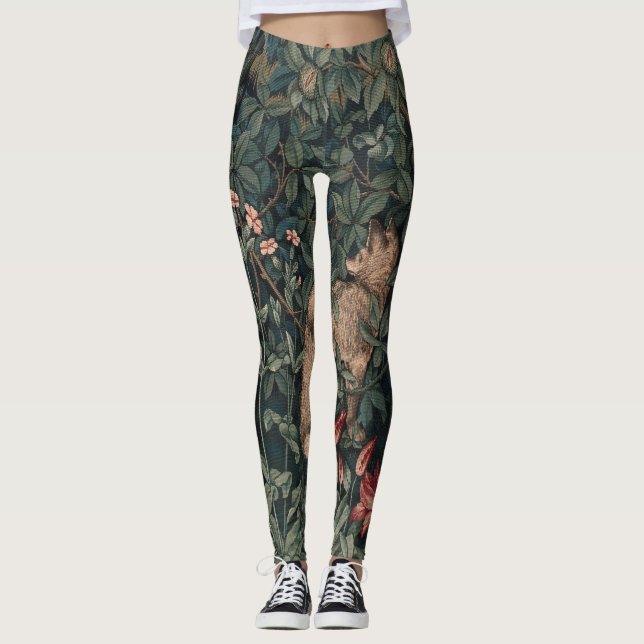 Leggings William Morris Faune sauvage Fox (Devant)