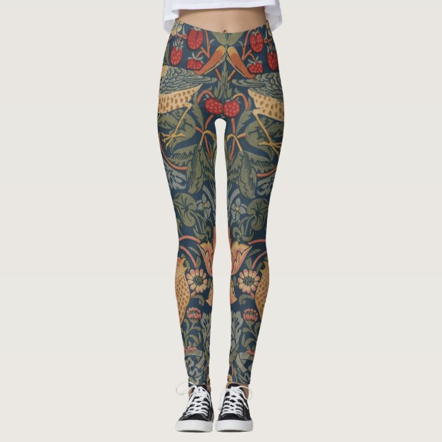 Leggings William Morris Fraise Voleurs Oiseaux (Devant)