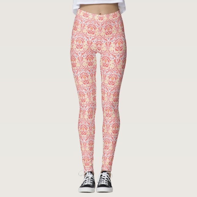 Leggings William Morris Golden Bough Rouge Fleece Blanche (Devant)
