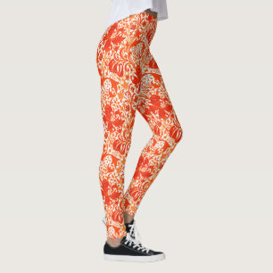 Leggings William Morris Iris et Lily, Mandarin Orange