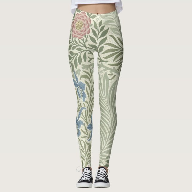Leggings William Morris Larkspur Fond d'écran floral (Devant)