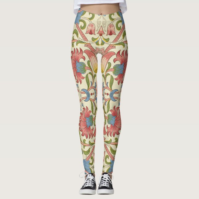 Leggings William Morris Loddon Blossom Motifs Floraux (Devant)