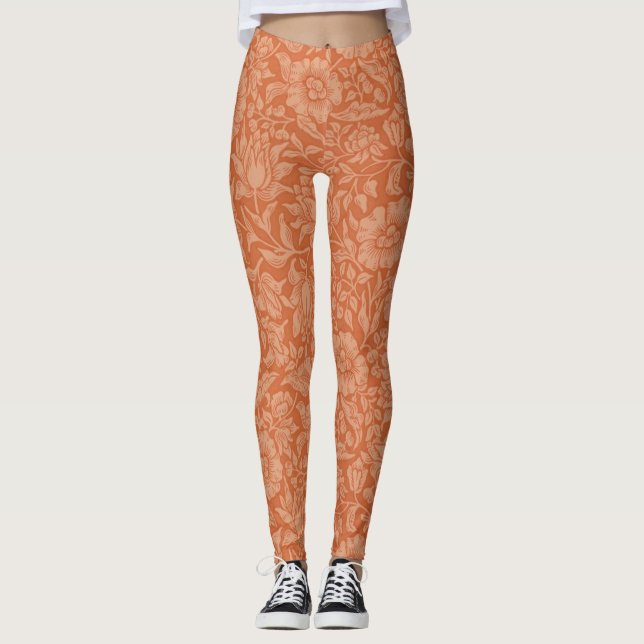 Leggings William Morris Mallow Fond d'écran floral (Devant)