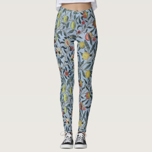 Leggings William Morris Motif Fruit Rouge Grenade Vintage