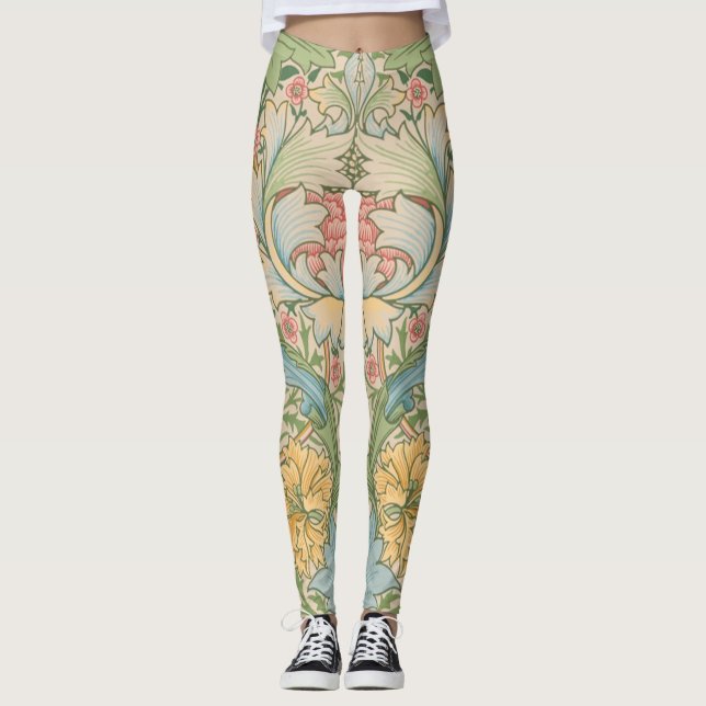 Leggings William Morris Myrtle Fleur Floral Botanique (Devant)
