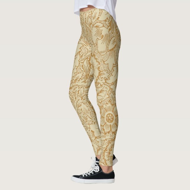 Leggings William Morris Papier peint floral Poppy (Gauche)