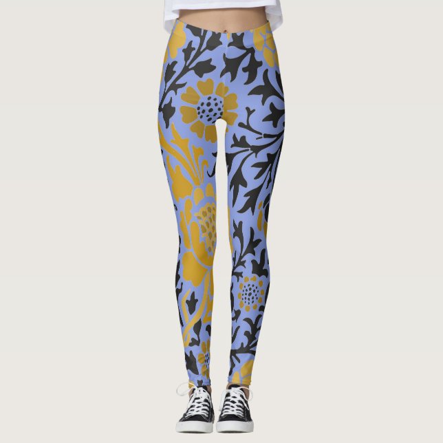 Leggings William Morris PATTERN FLORAL BLUE LEGGINING (Devant)