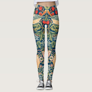 Leggings William Morris Strawberry Thief Motif floral