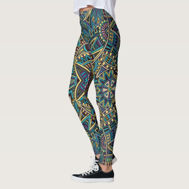 Leggings William Morris Strawberry Thief Motif floral  (Gauche)