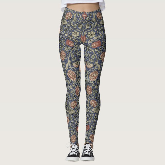 Leggings William Morris Tudor Fond d'écran Rose (Devant)