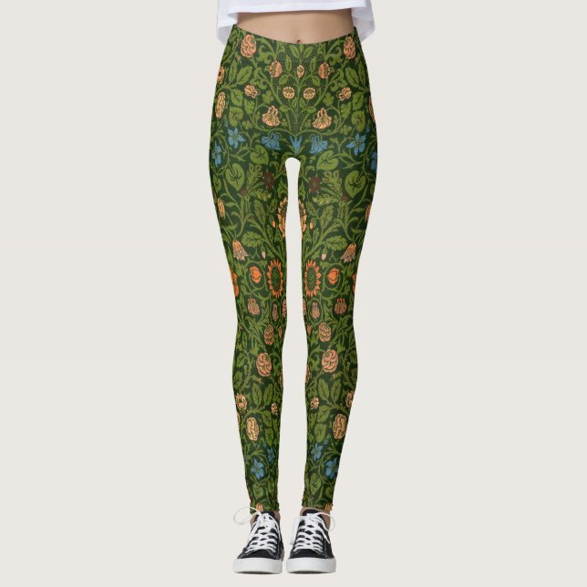 Leggings William Morris Violet et Columbine Art Rug (Devant)