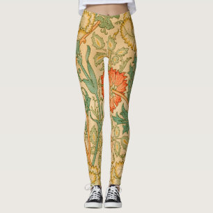 Leggings William Morris's Pink et Rose célèbre motif