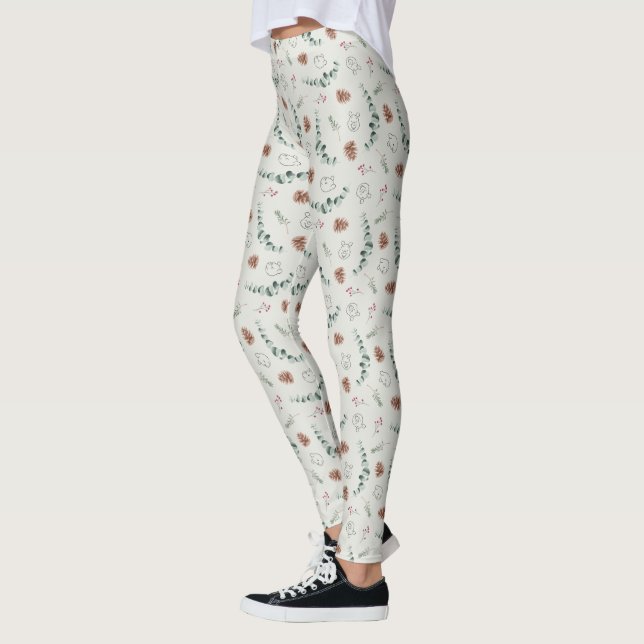 Leggings Winnie l'Ourson| Joyeux Motif de Noël (Gauche)