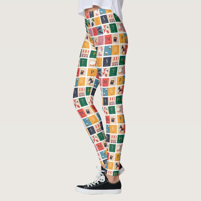 Leggings Winnie l'Ourson| Motif alphabétique des blocs coup (Gauche)
