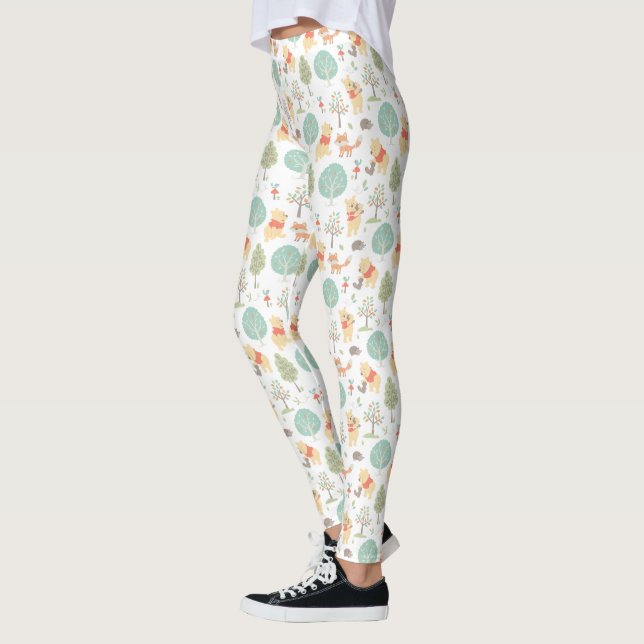 Leggings Winnie l'Ourson| Motif des animaux de bois mignons (Gauche)