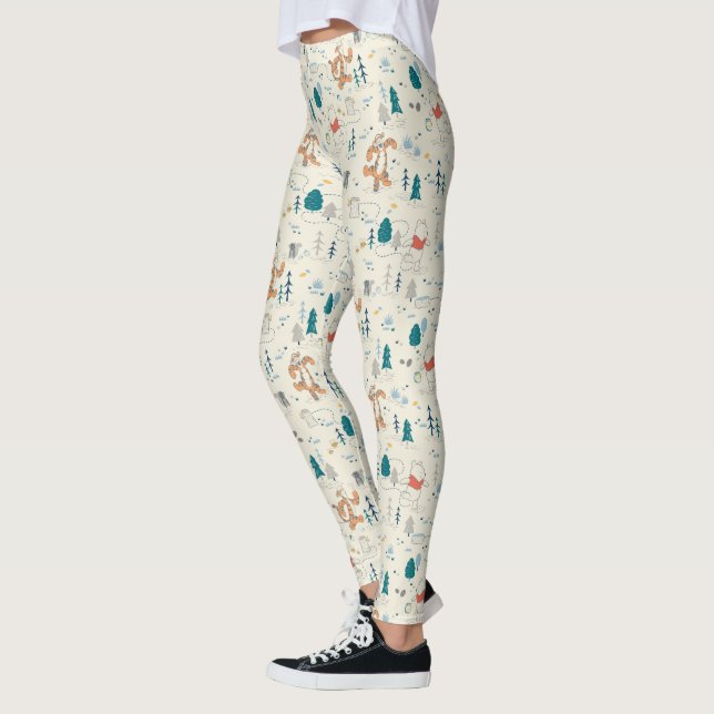 Leggings Winnie l'Ourson| Motif des animaux de forêt (Gauche)