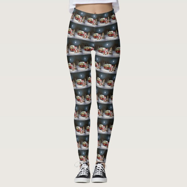 Leggings Winter Bulldog Caravan Christmas Adventure (Devant)