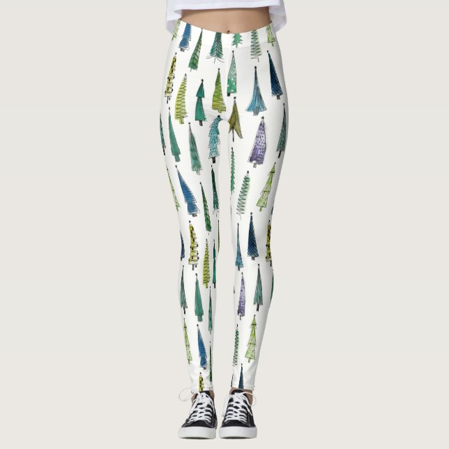 Leggings Winterholiday Evergreen Trees (Devant)