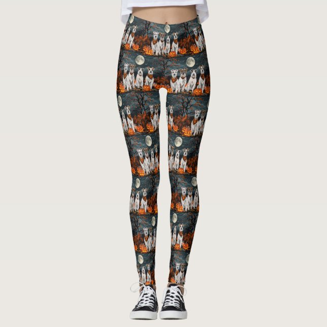 Leggings Wirefox Terrier Halloween Éffrayant (Devant)
