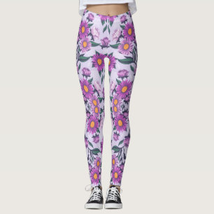 Leggings with a bold floral pattern