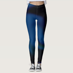 Leggings with abstract blue and black design