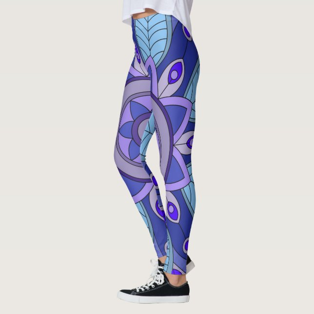 Leggings with art of blue (Left)