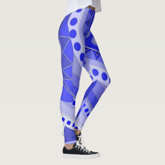 Leggings with blue casual art