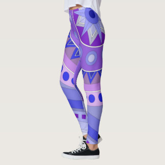 Leggings with blue casual art