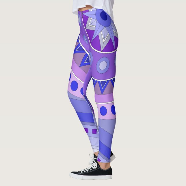Leggings with blue casual art (Left)