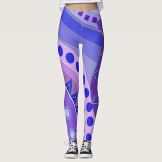 Leggings with blue casual art