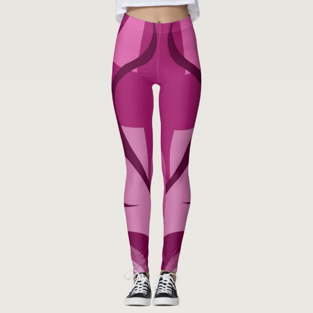 Leggings with blue casual art (Front)