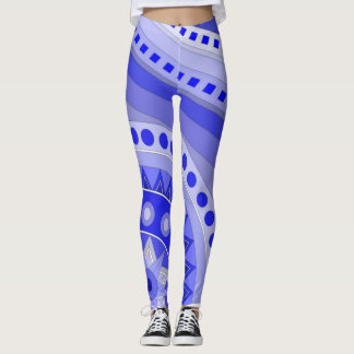Leggings with blue casual art