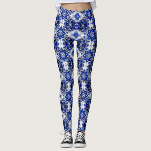 Leggings with Blue White Colours design