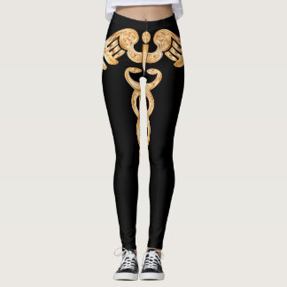 Leggings with caduceus design