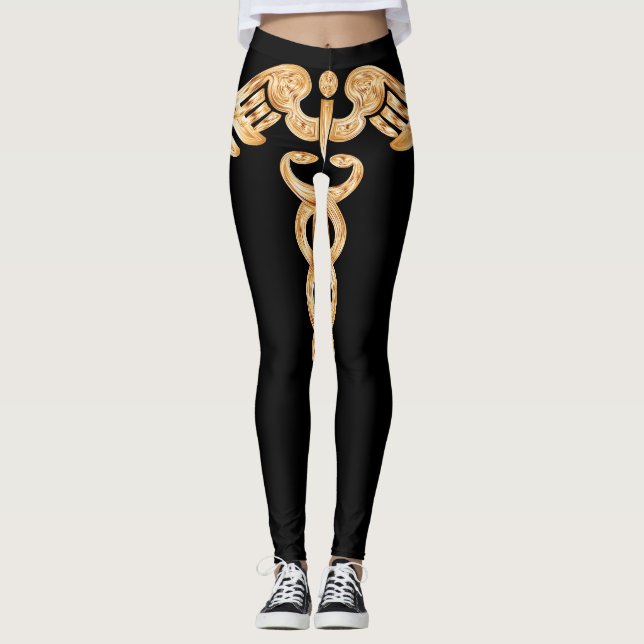Leggings with caduceus design (Front)