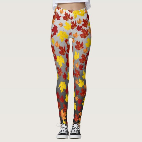 Leggings with Coloured from fall leaves over