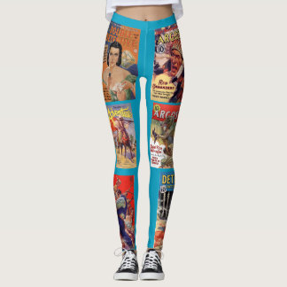 Leggings with Emmett Watson pulp magazine covers