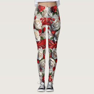 Leggings with English Roses Design