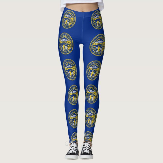 Leggings with flag of Nebraska State, USA (Front)