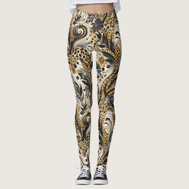 Leggings with leopard pattern (Front)