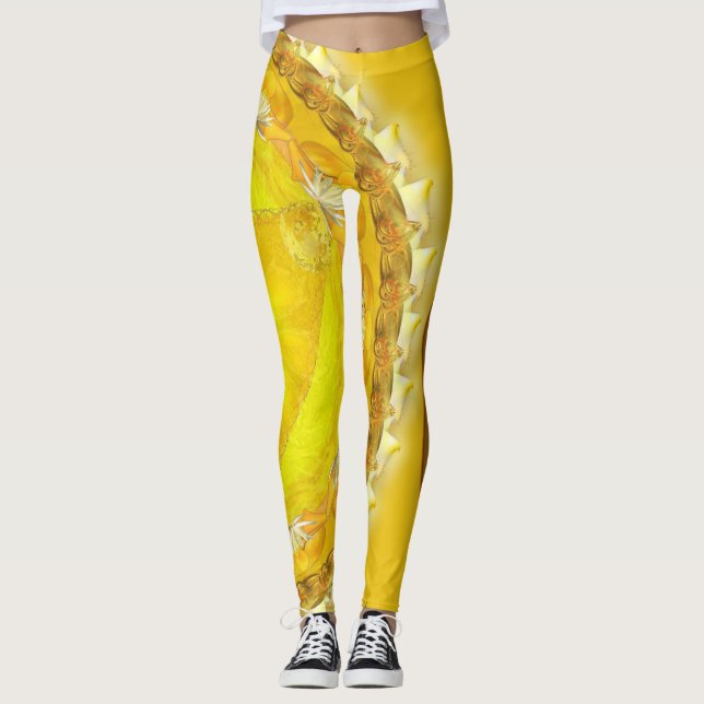Leggings with Lovely Yellow Mandala (Front)